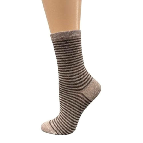 Cotton Crew Pen Striped or Pen Dot Dress Socks for Women, Dressy