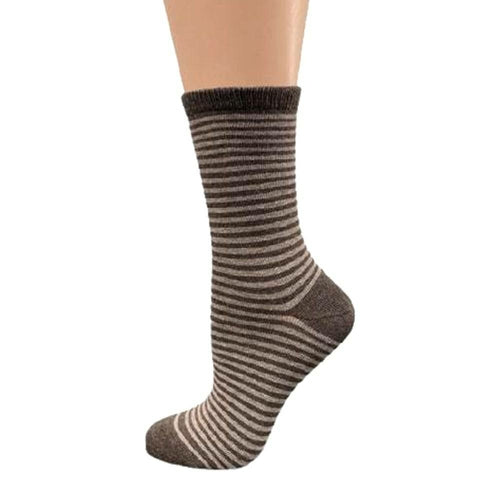 Cotton Crew Pen Striped or Pen Dot Dress Socks for Women, Dressy