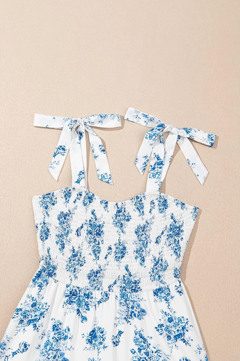 Printed Tie Shoulder Dress