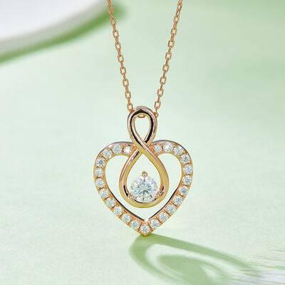1 Carat Moissanite 925 Sterling Silver Heart Shape Necklace - Clothes For Her Online Store