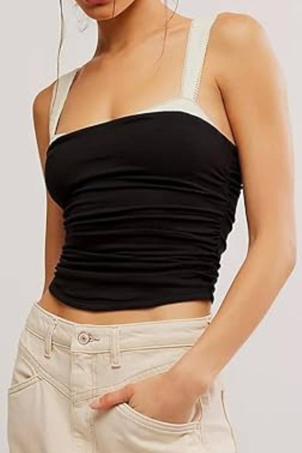 Square Neck Wide Strap Cami - Clothes For Her Online Store