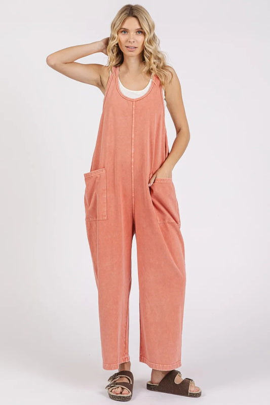 Mittoshop Scoop Neck Wide Leg Overalls - Clothes For Her Online Store