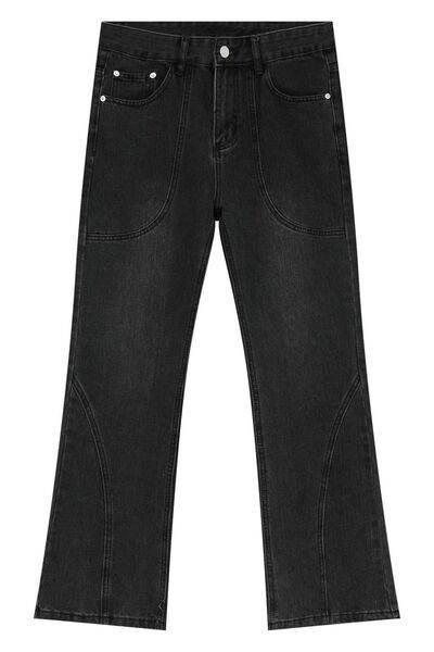 Straight-Leg Jeans with Stitch Detail