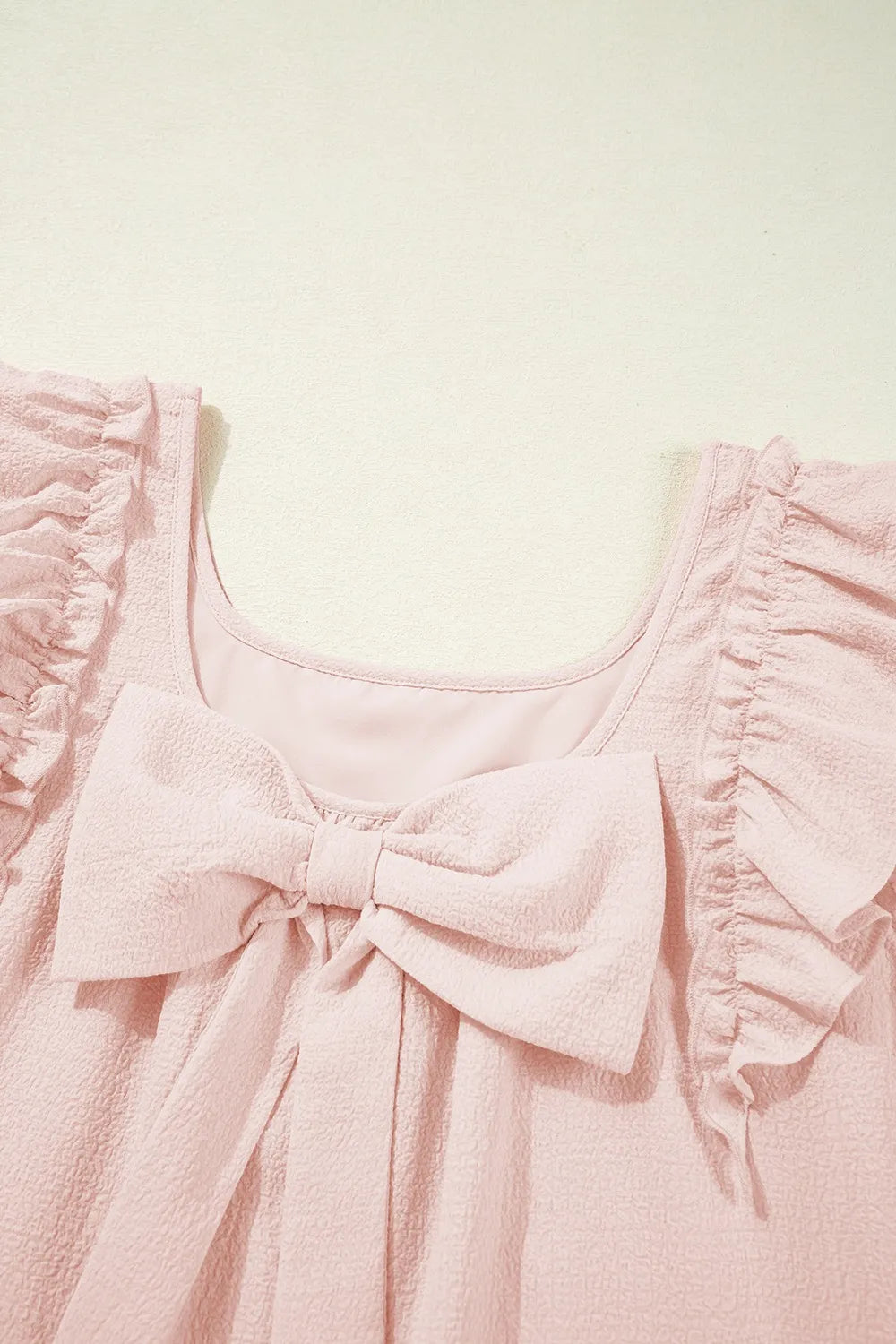 Ruffle Sleeve Bow Back Mini Dress