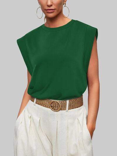 Florira Round Neck Cap Sleeve T-Shirt