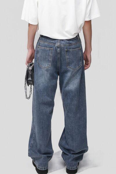 Mid Rise Waist Jeans with Pockets - Clothes For Her Online Store