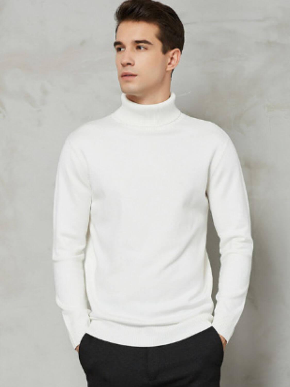 Men's Plus Size Turtleneck Long Sleeve Sweater