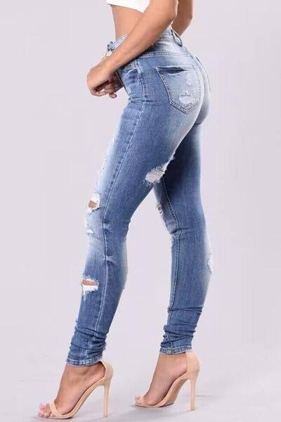 Full Size Distressed Skinny Jeans Plus Size