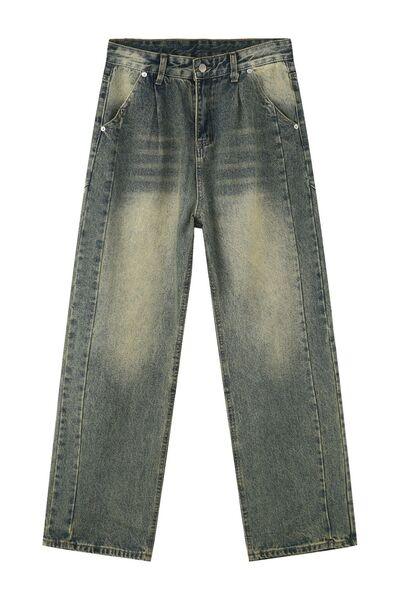 Wide Leg Men's Jeans with Pockets