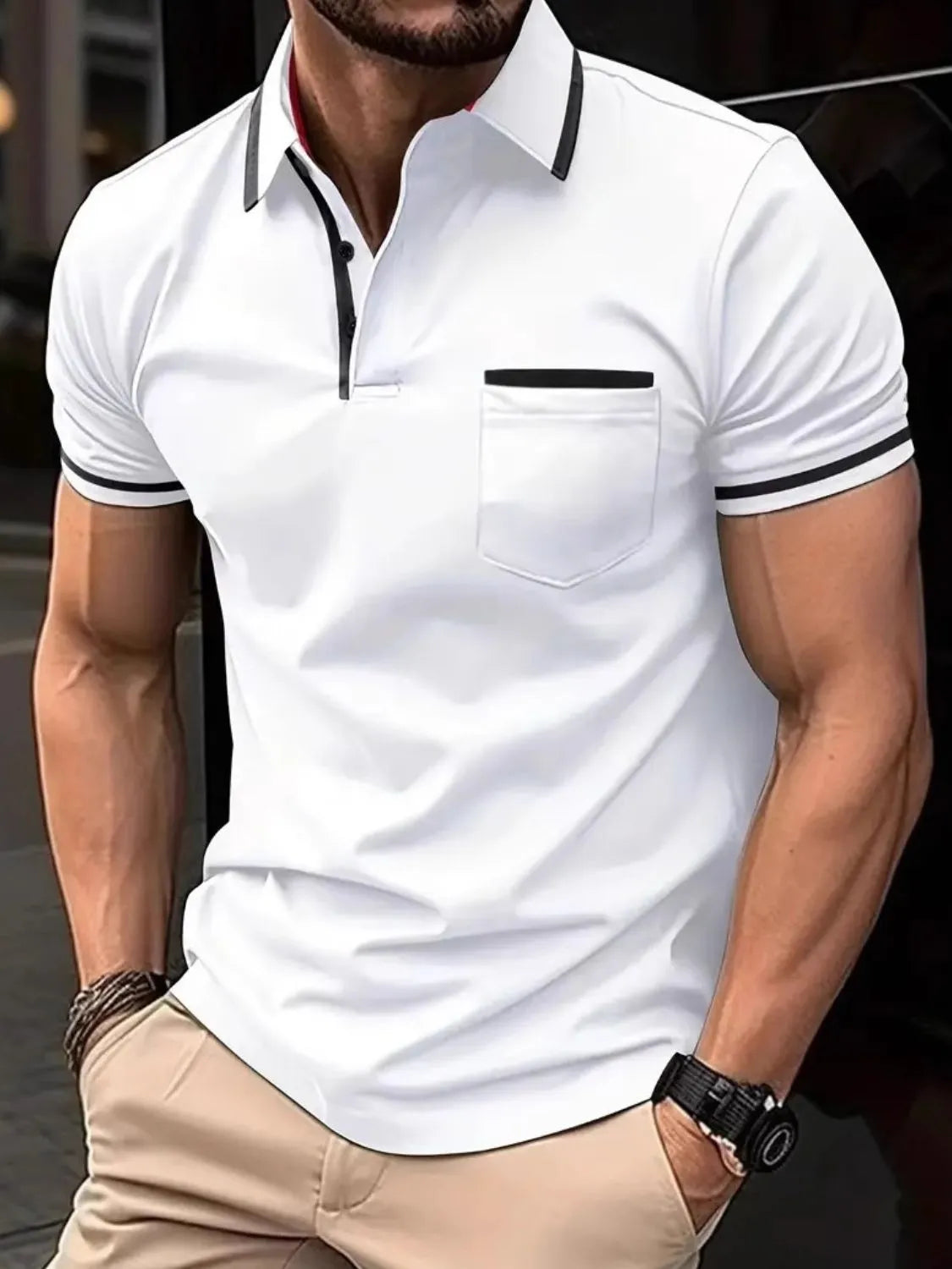 Men's Full Size Collared Neck Short Sleeve Polo Plus Size
