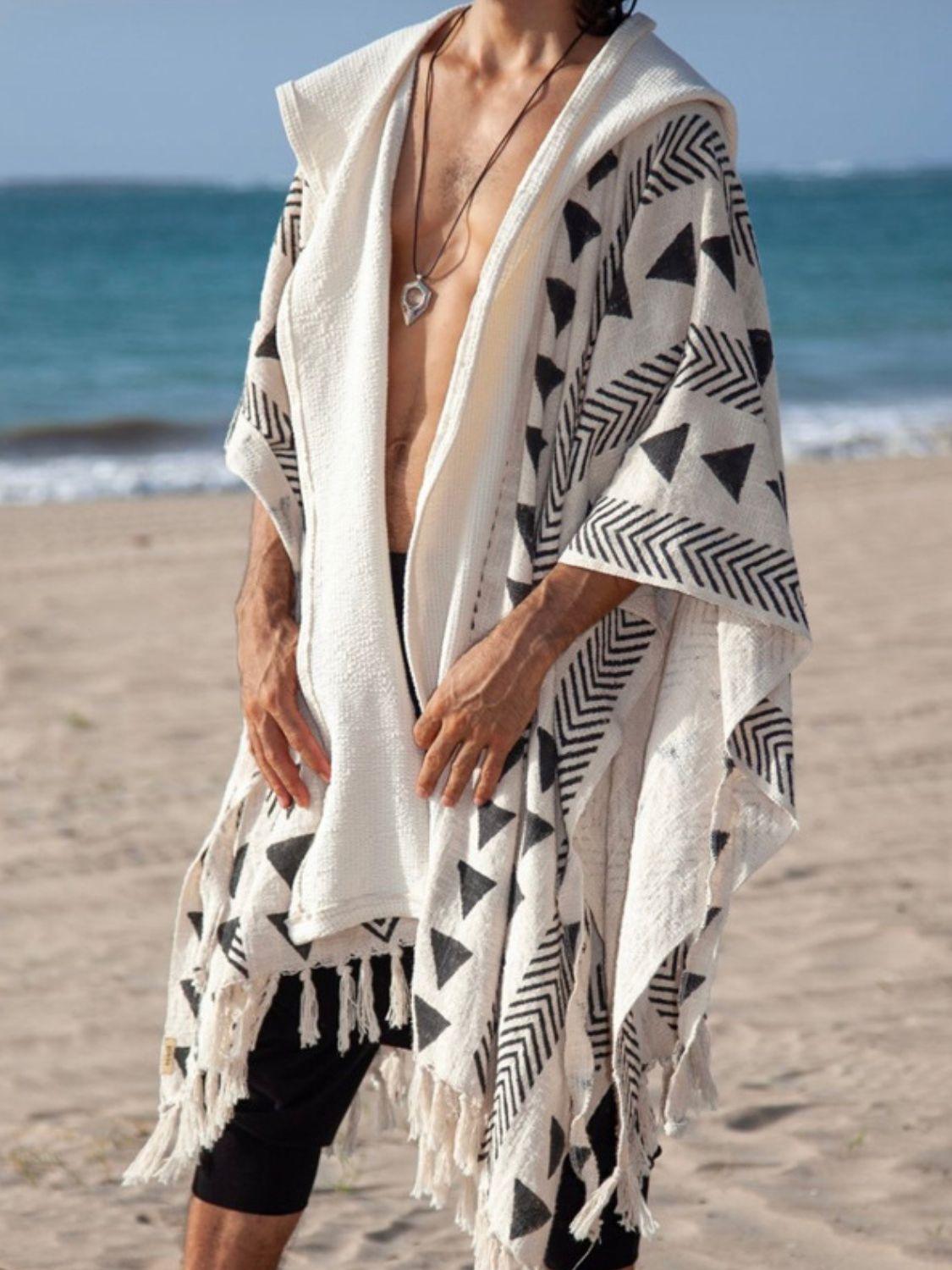 Men's Open Front Printed Cover-Up - Clothes For Her Online Store
