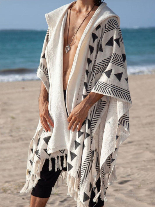 Men's Open Front Printed Cover-Up - Clothes For Her Online Store