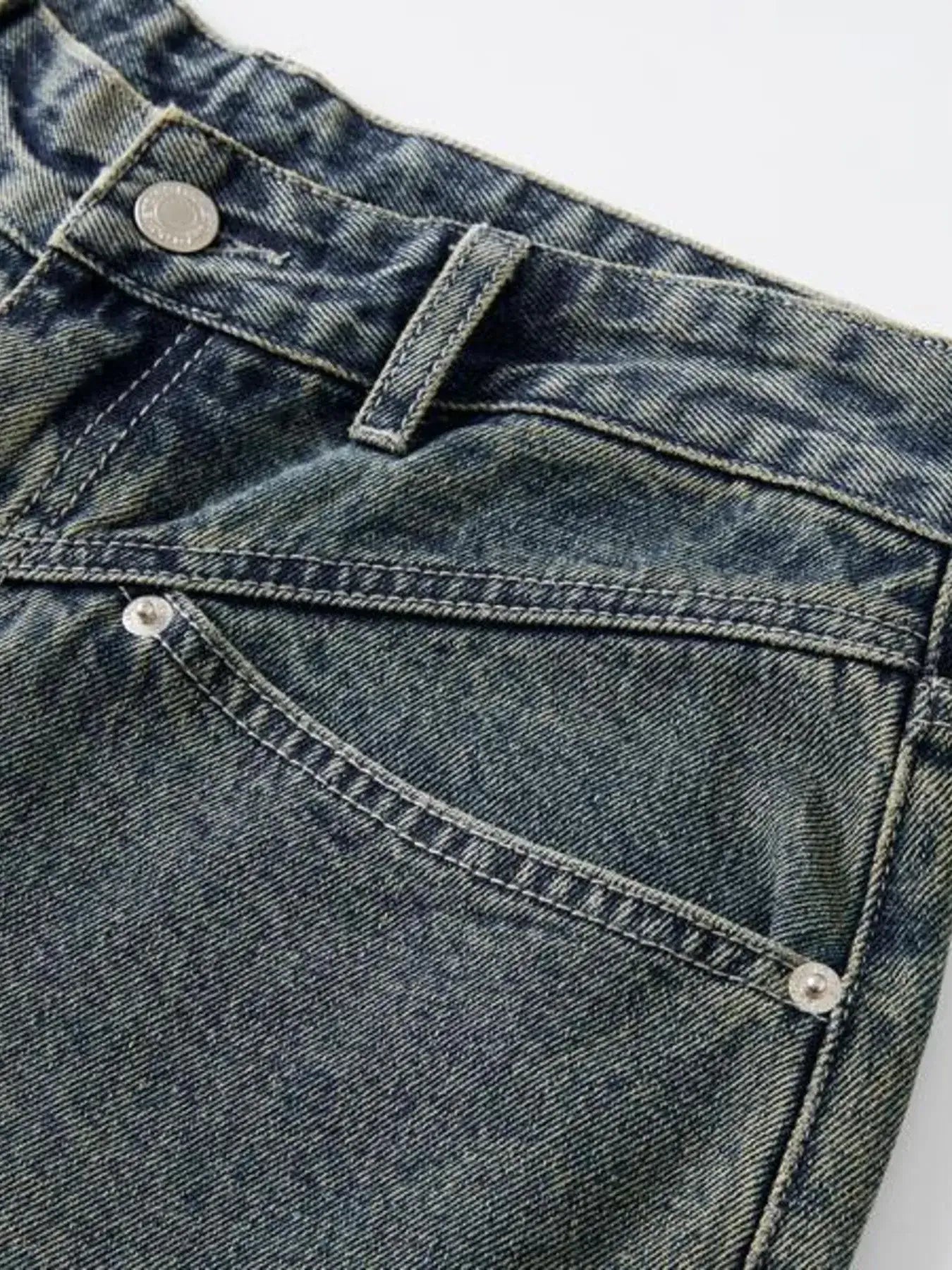 Men's Full Size Vintage Wash Wide Leg Jeans Plus Size