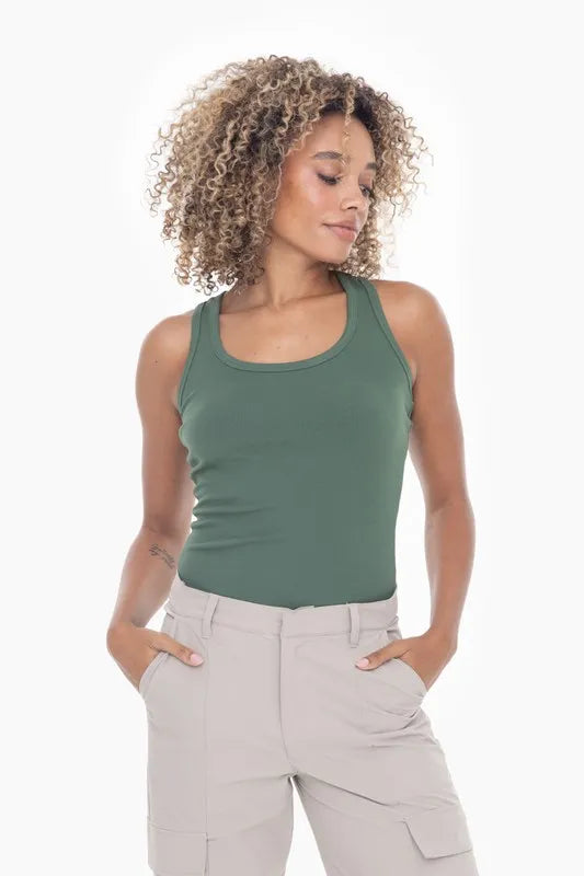 MONO B Slim Fit Scoop Neck Tank