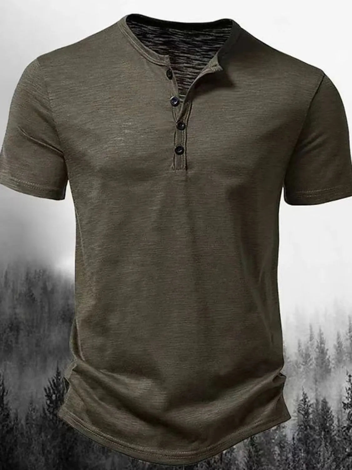 Men's Full Size Button Detail Short Sleeve Polo Plus Size