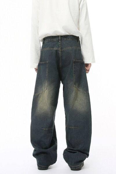 Mid Rise Waist Jeans with Pockets - Clothes For Her Online Store