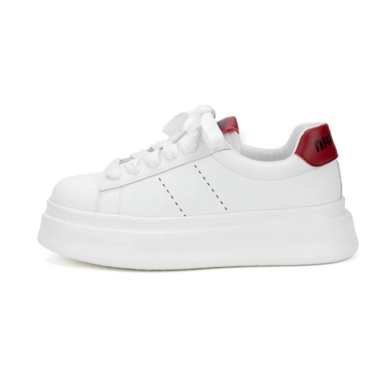 Lace Up Contrast Round Toe Platform Sneakers - Clothes For Her Online Store