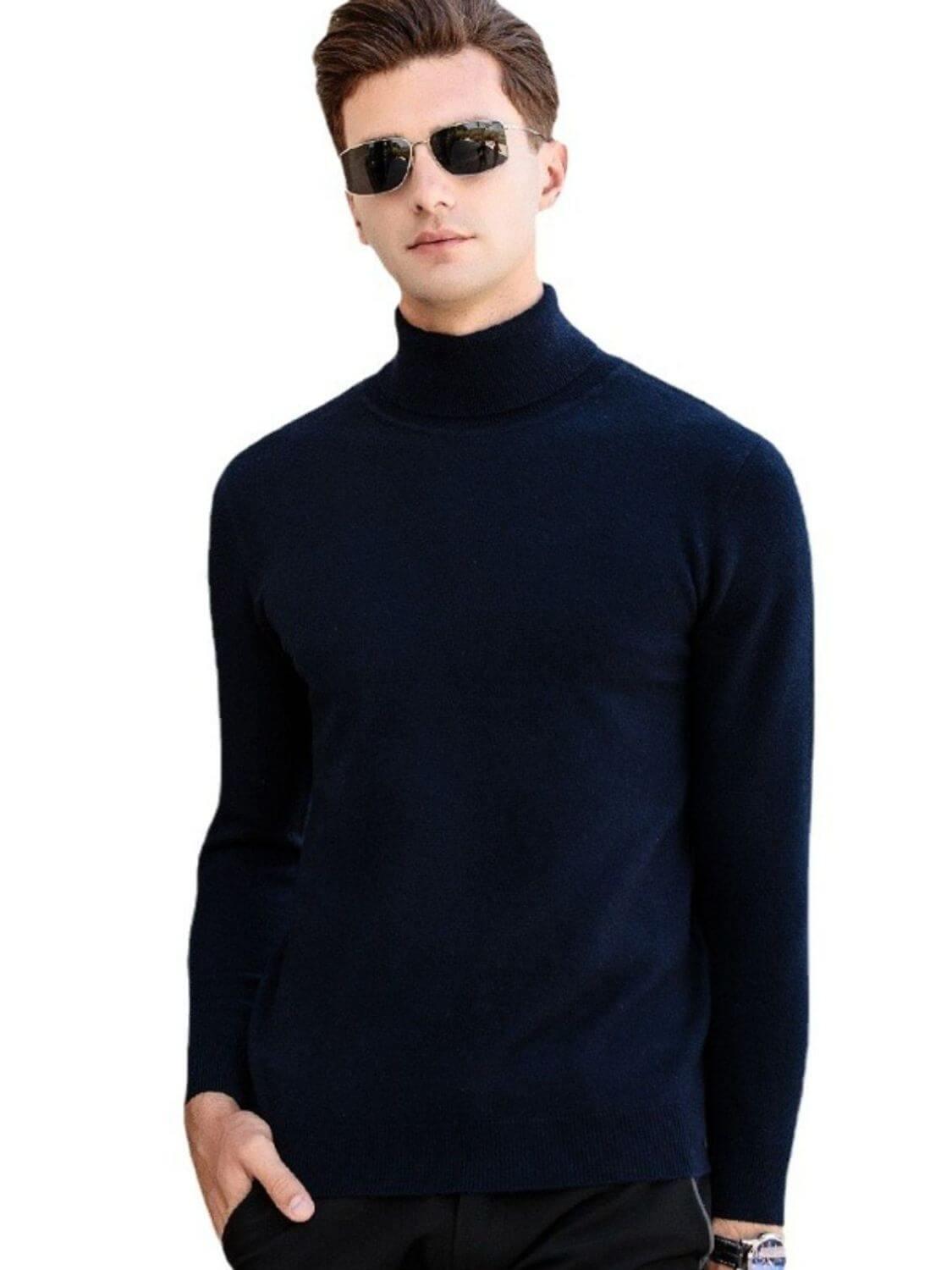 Men's Plus Size Turtleneck Long Sleeve Sweater