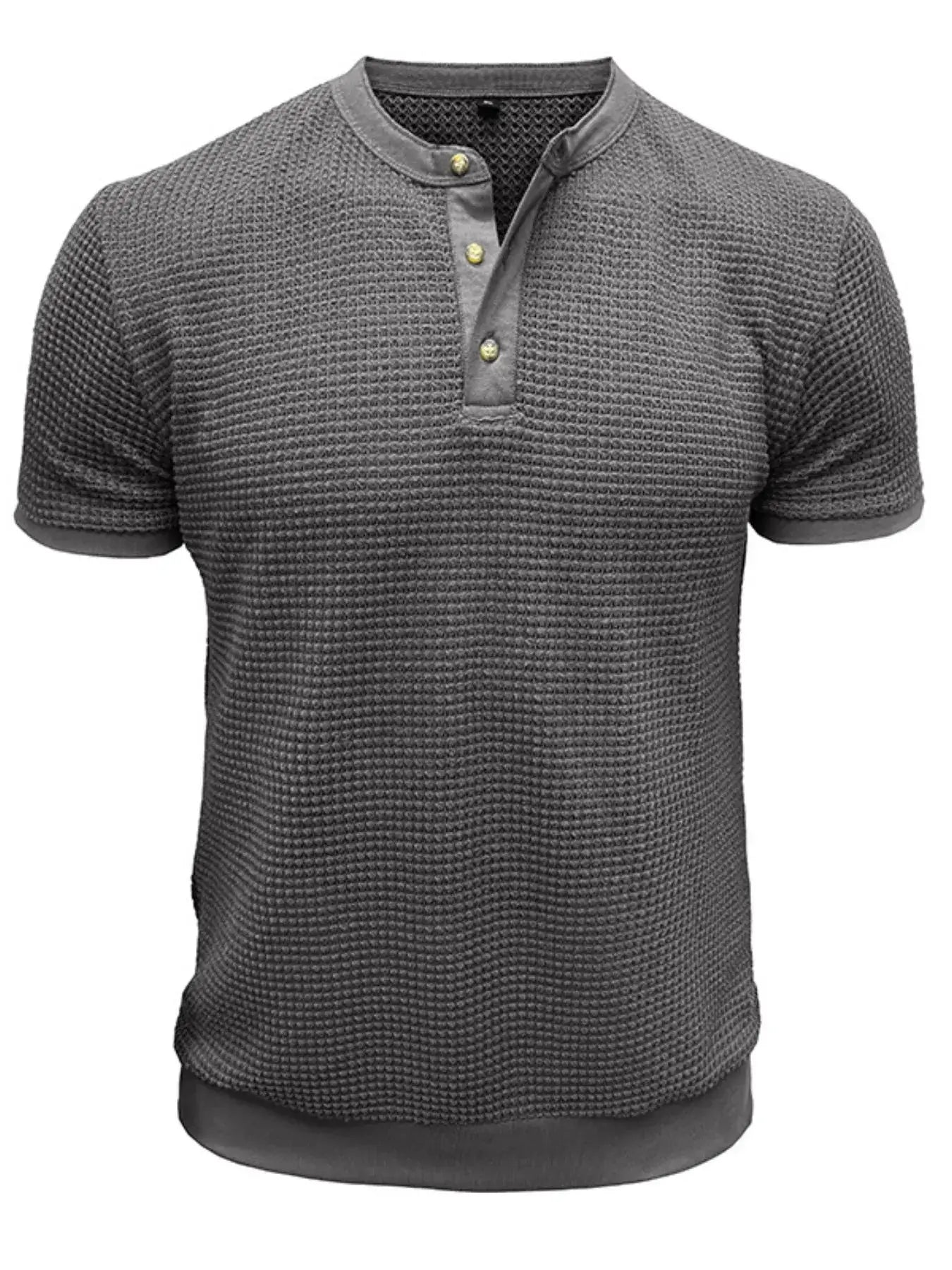Men's Textured Henley Short Sleeve T-Shirt