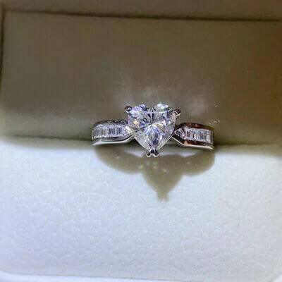 1 Carat Moissanite 925 Sterling Silver Ring - Clothes For Her Online Store