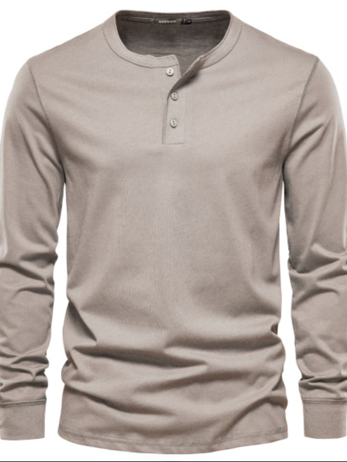 Men's Full Size Quarter Button Round Neck Long Sleeve T-Shirt Plus Size