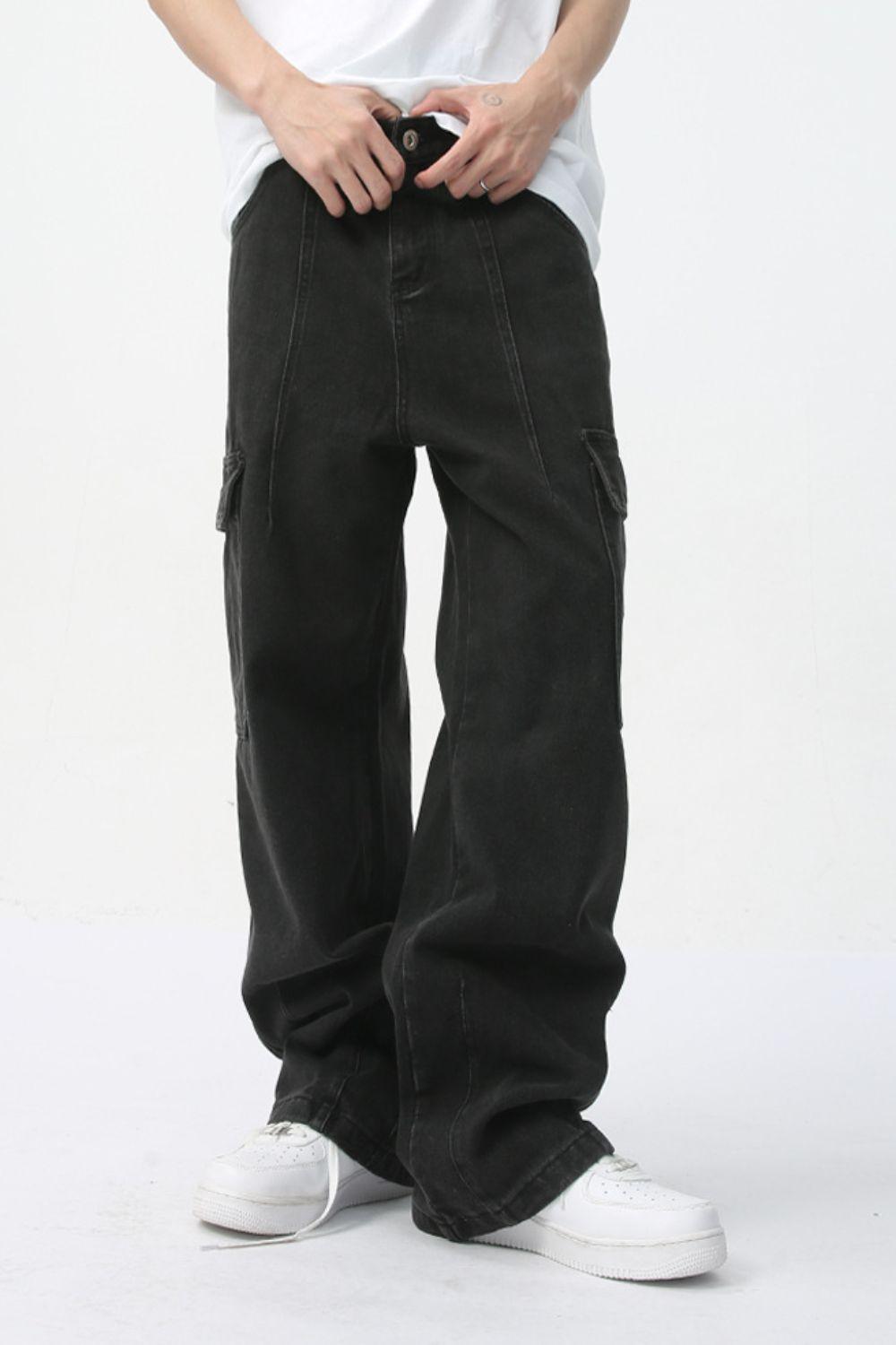 Men's Straight Cargo Jeans - Clothes For Her Online Store