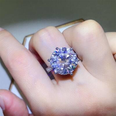 10 Carat Moissanite 925 Sterling Silver Ring - Clothes For Her Online Store