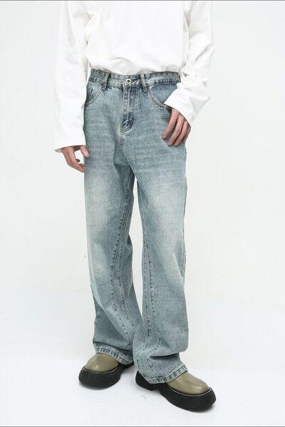 Mid Rise Jeans with Pockets - Clothes For Her Online Store