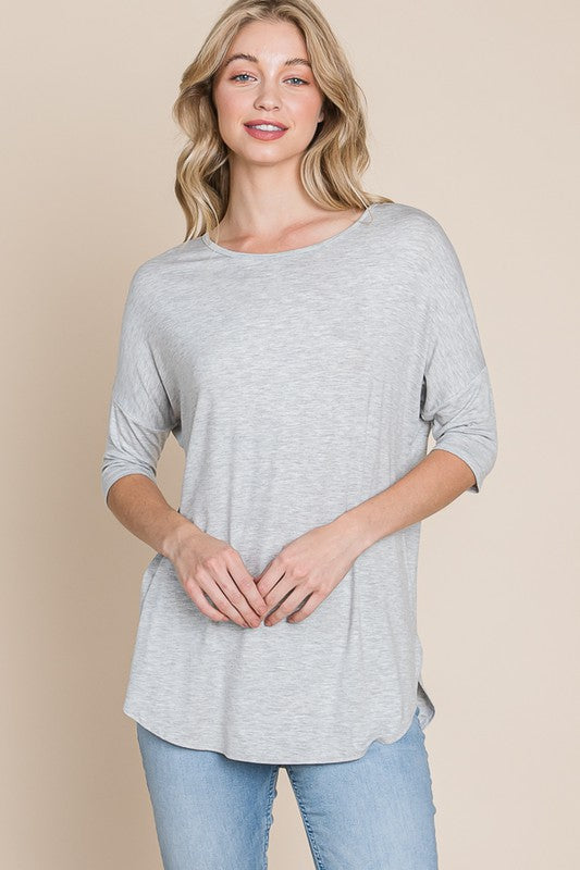 BOMBOM Round Neck Half Sleeve T-Shirt - Clothes For Her Online Store