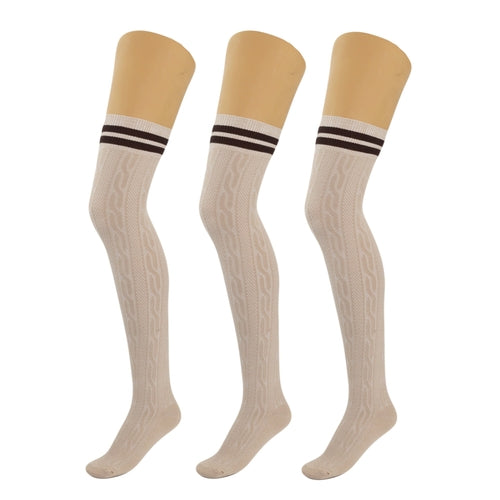 3 Pairs Over Knee Thigh High Socks for Women US Size 5-10 Warm Boot