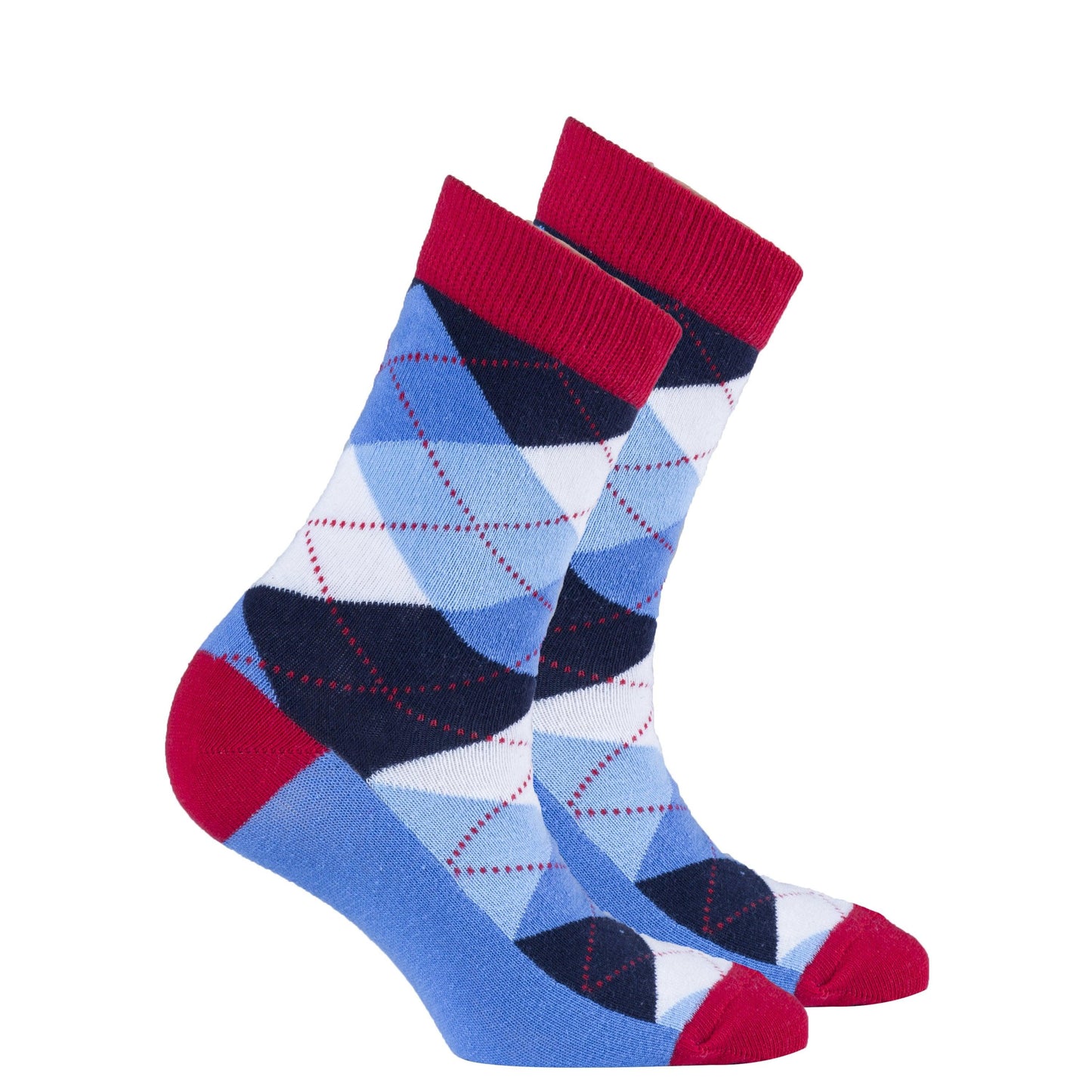 Women's Cerulean Red Argyle Socks