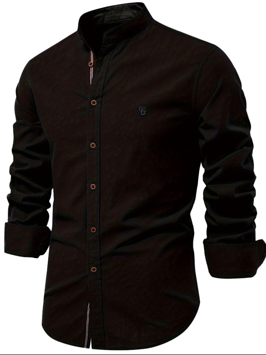 Men's Full Size Button Down Embroidered Shirt Plus Size