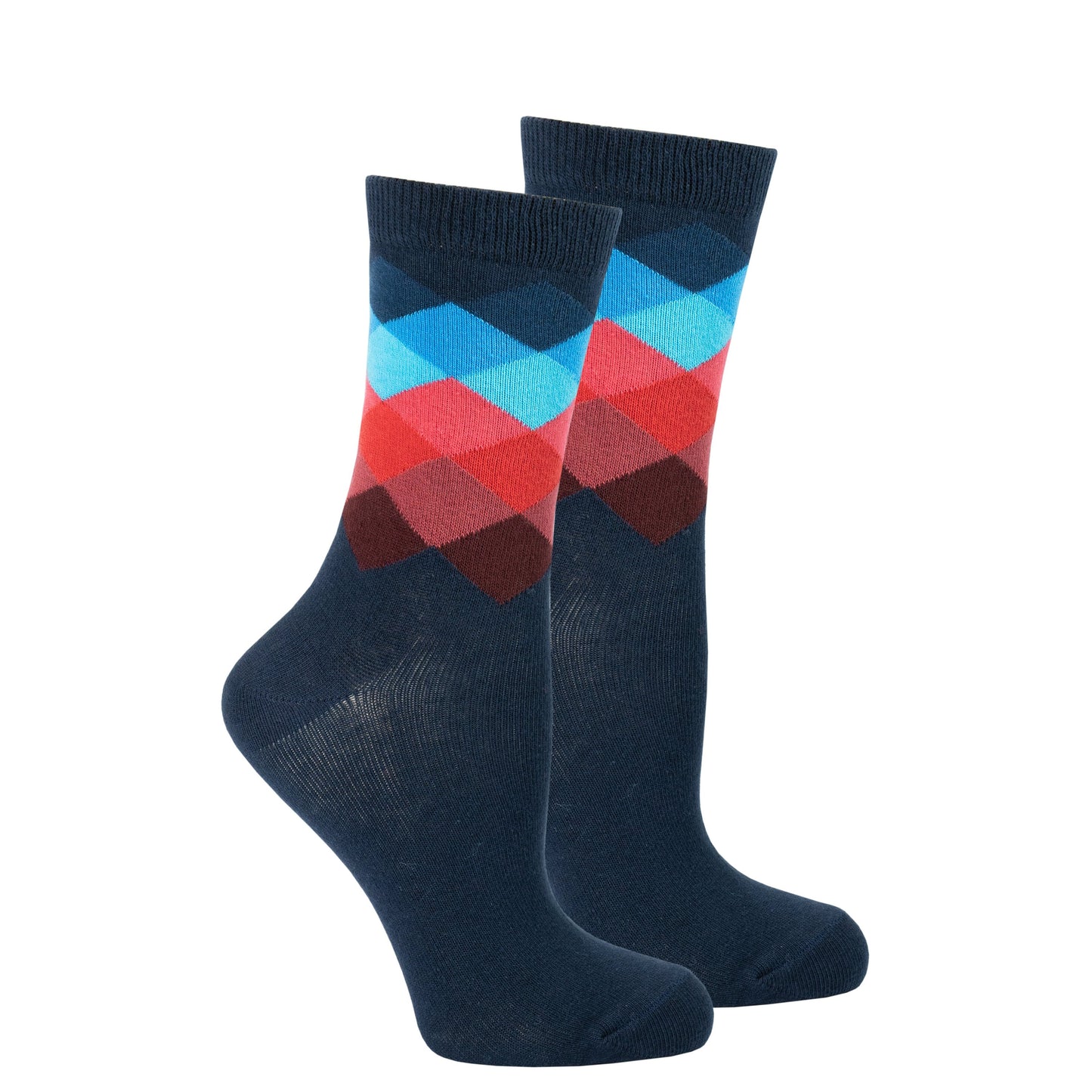 Women's Navy Paradise Diamond Socks