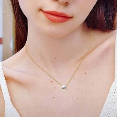 1 Carat Moissanite 925 Sterling Silver Pendant Necklace - Clothes For Her Online Store