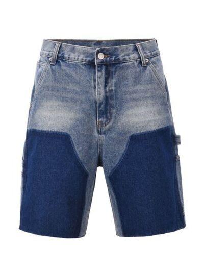 Men's Washed Cargo Denim Shorts