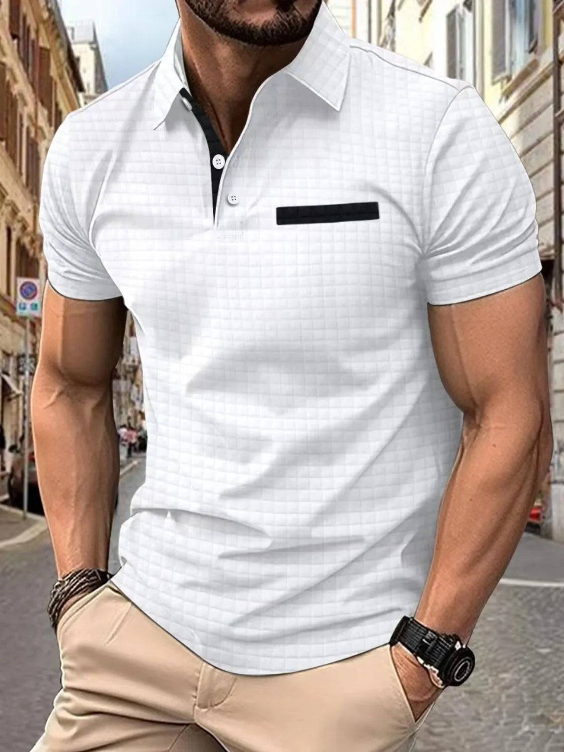 Men's Full Size Collared Neck Short Sleeve Polo Plus Size