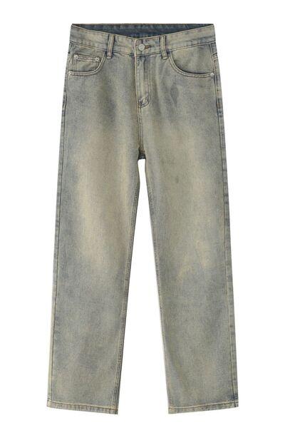 Straight Leg Jeans with Pockets - Clothes For Her Online Store