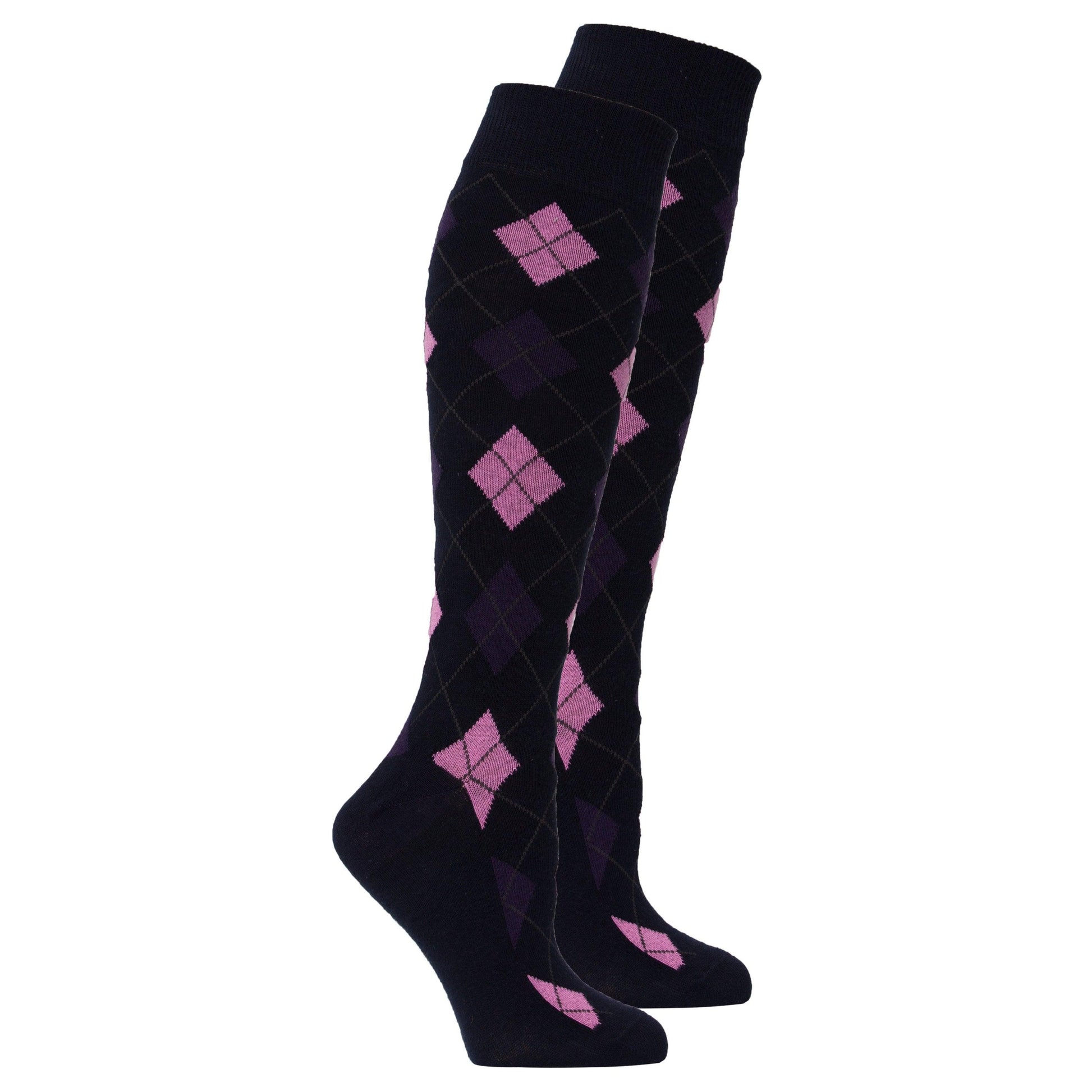 Women's Classy Argyle Knee High Socks