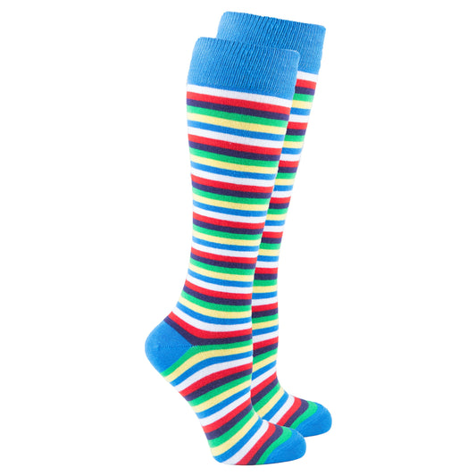 Women's Cobalt Stripe Knee High Socks