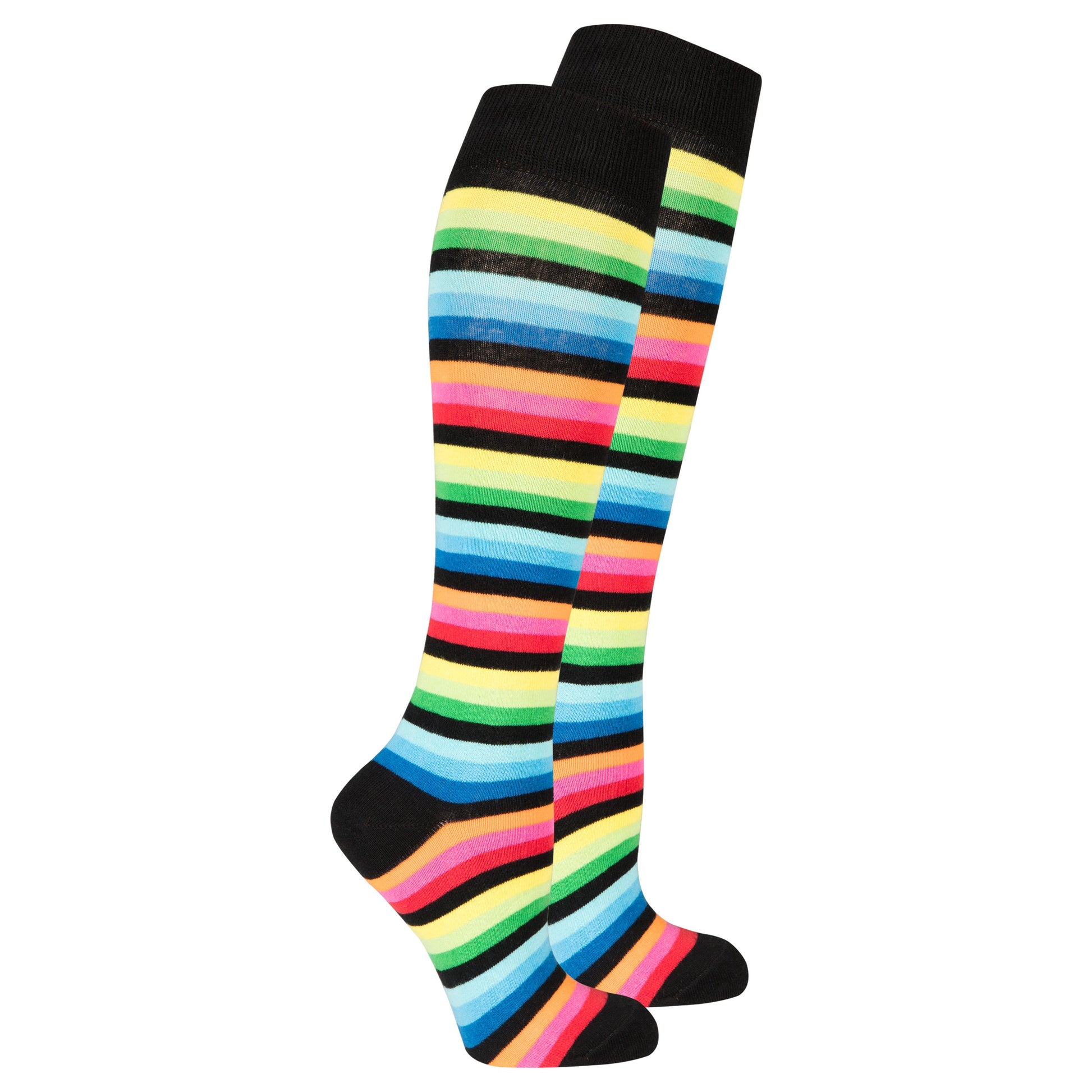 Women's Multicolor Stripe Knee High Socks