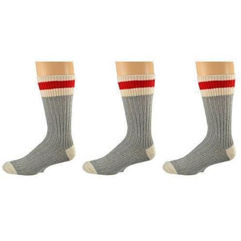 Wool Striped Boot Work Men's 3 Pair Pack Socks