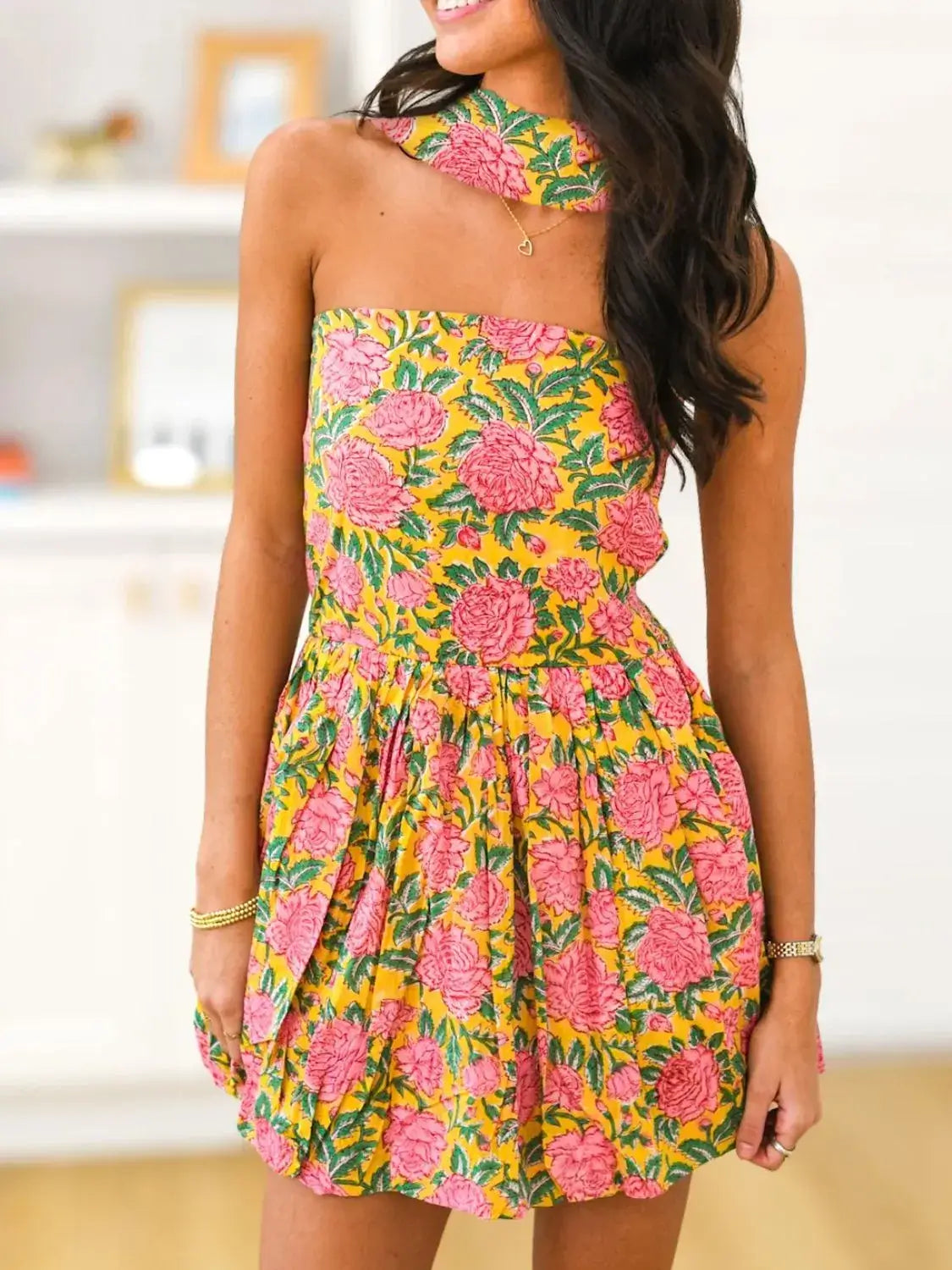 Printed Tube Mini Dress