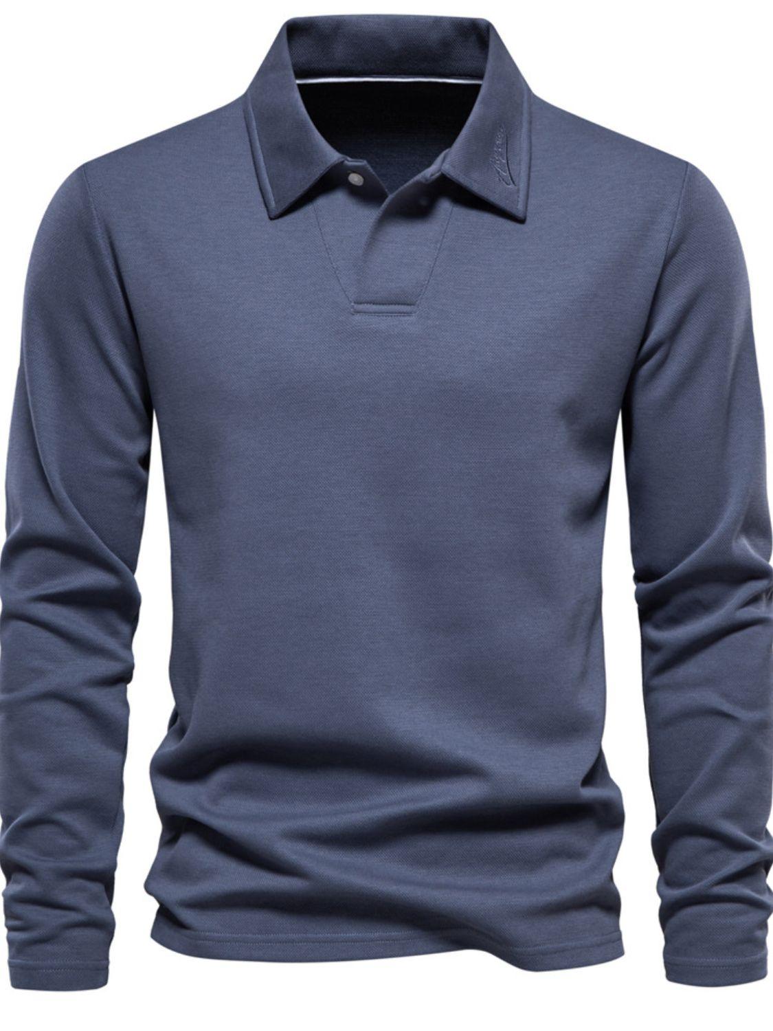 Men's Collared Neck Long Sleeve Polo