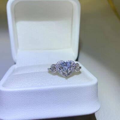 1 Carat Moissanite 925 Sterling Silver Ring - Clothes For Her Online Store