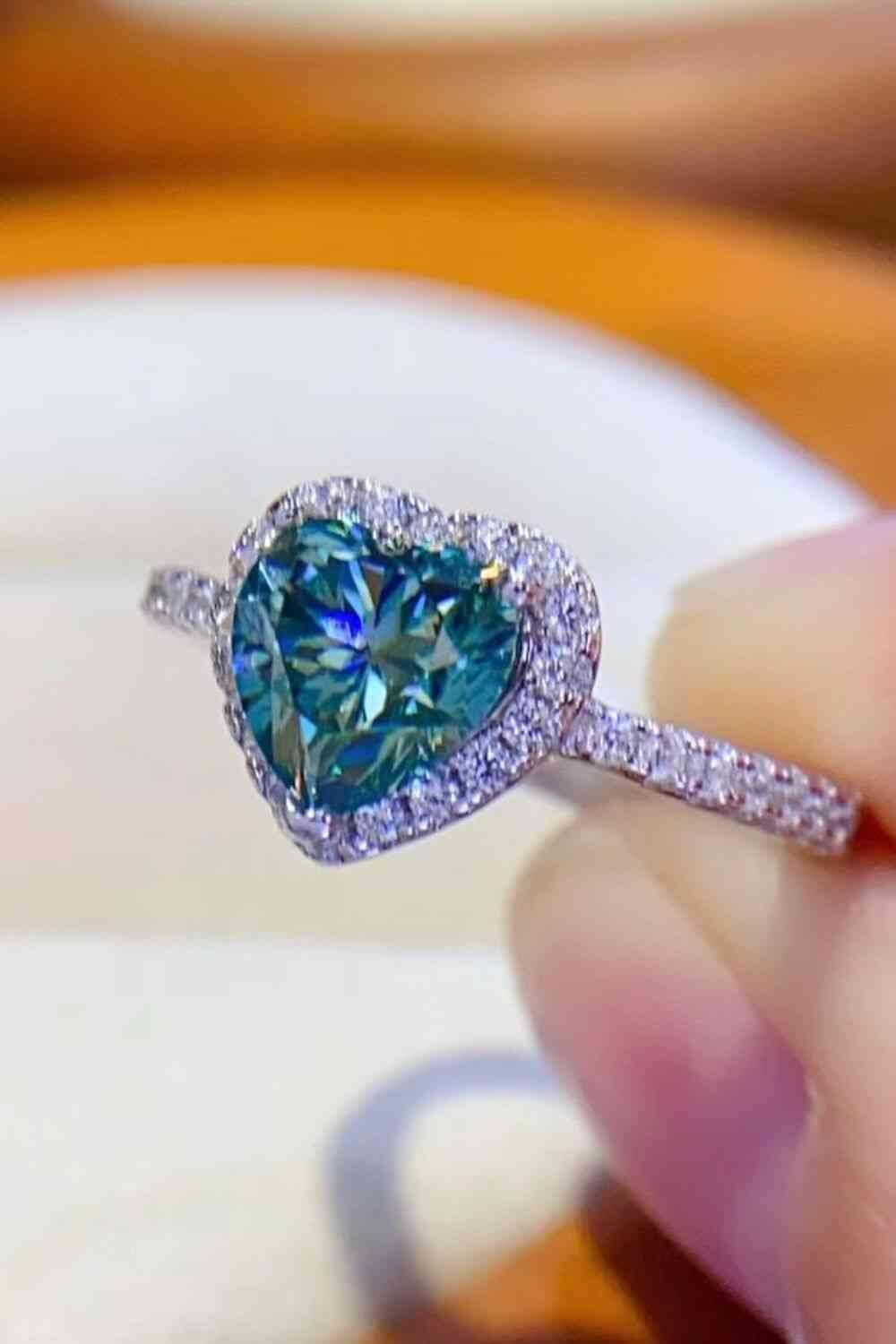 1-Carat Moissanite Heart Ring