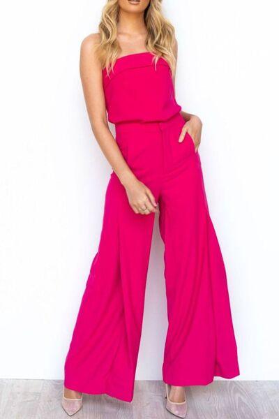 Tube Top and Wide Leg Pants Set - Clothes For Her Online Store