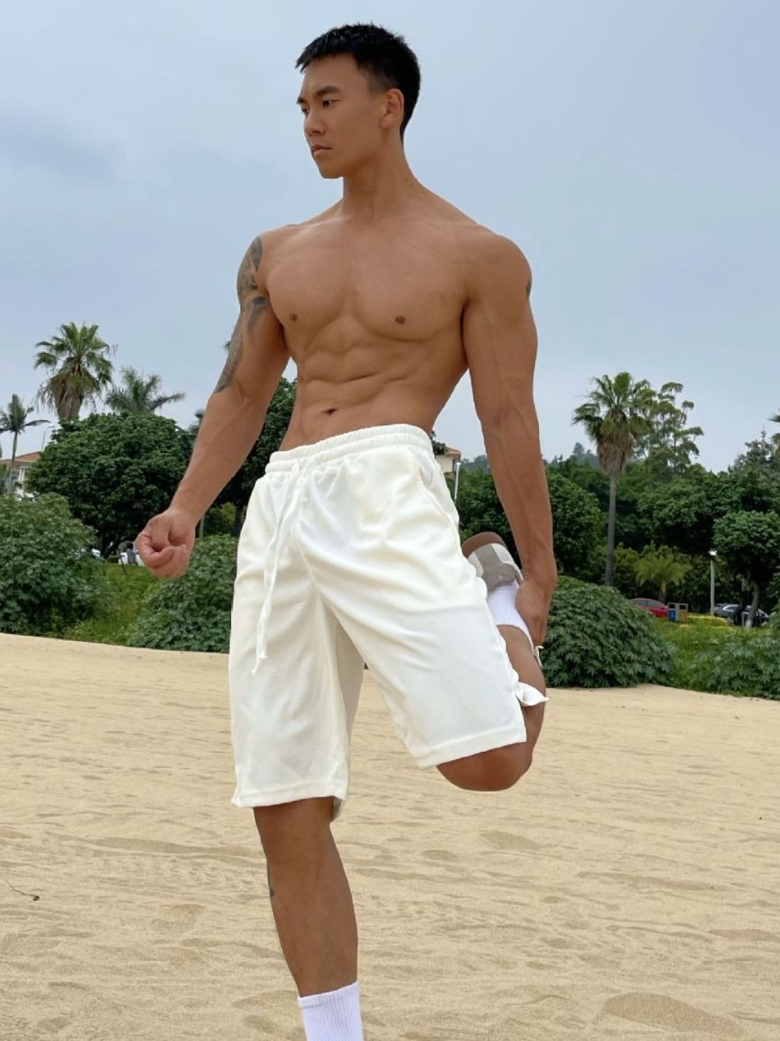 Men's Plus Size Drawstring Shorts with Pockets