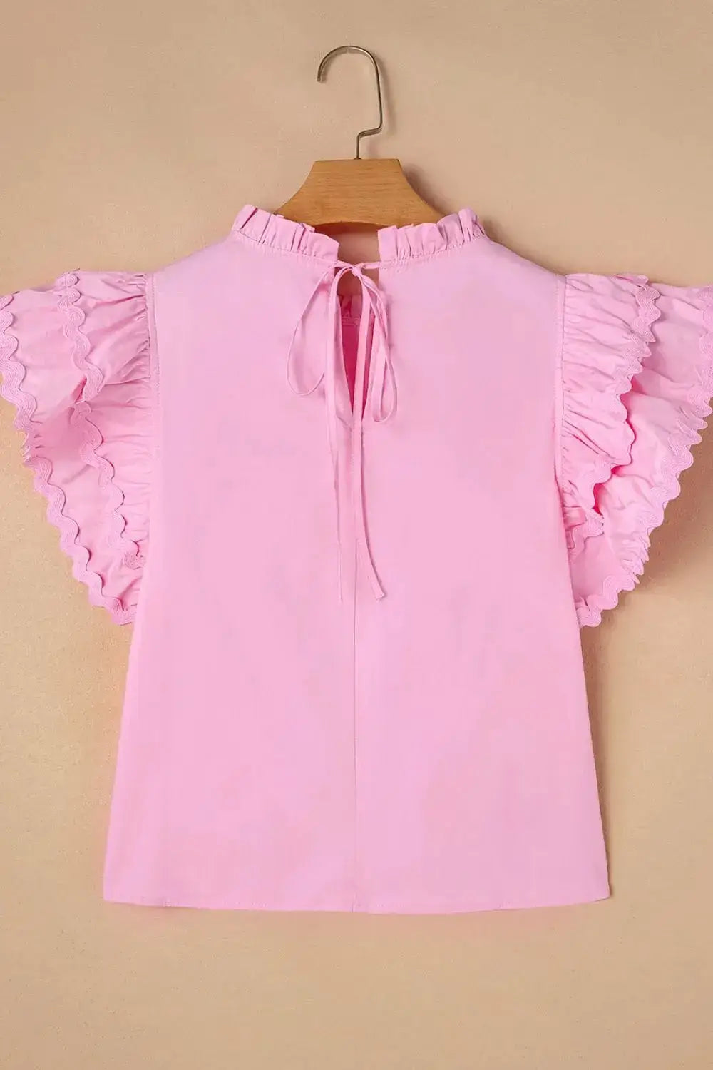 Ruffled Sleeve Frilled Collar Blouse - Clothes For Her Online Store