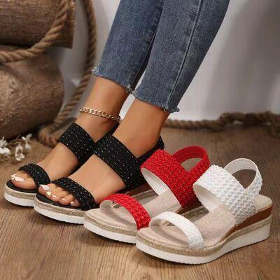 Peep Toe Wedge Sandals - Clothes For Her Online Store