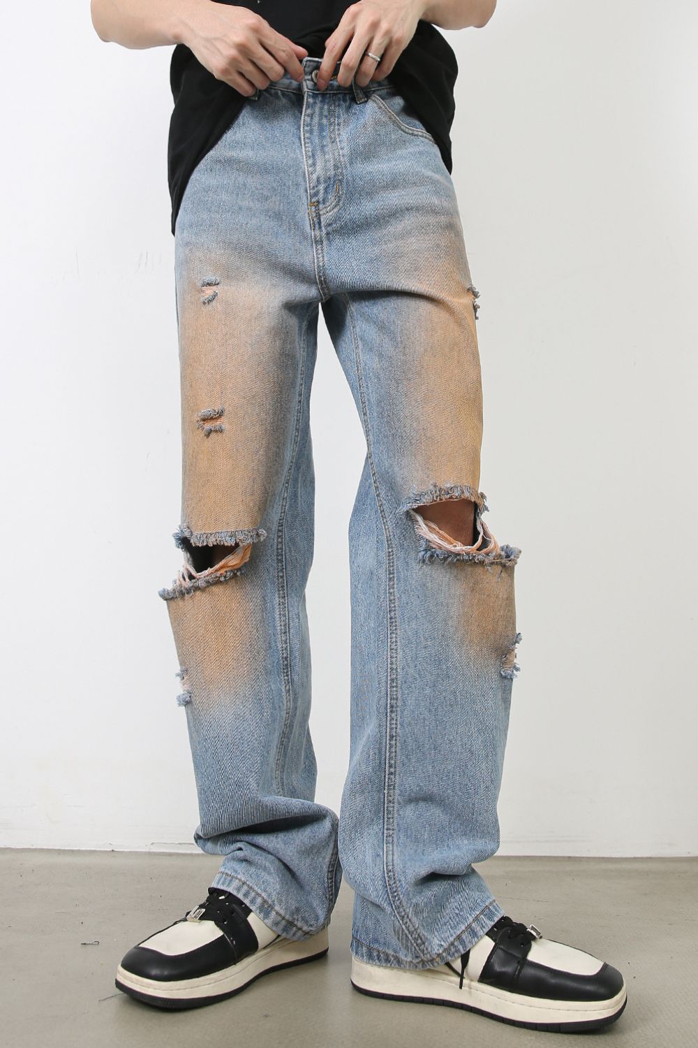 Men's Distressed Jeans with Pockets - Clothes For Her Online Store